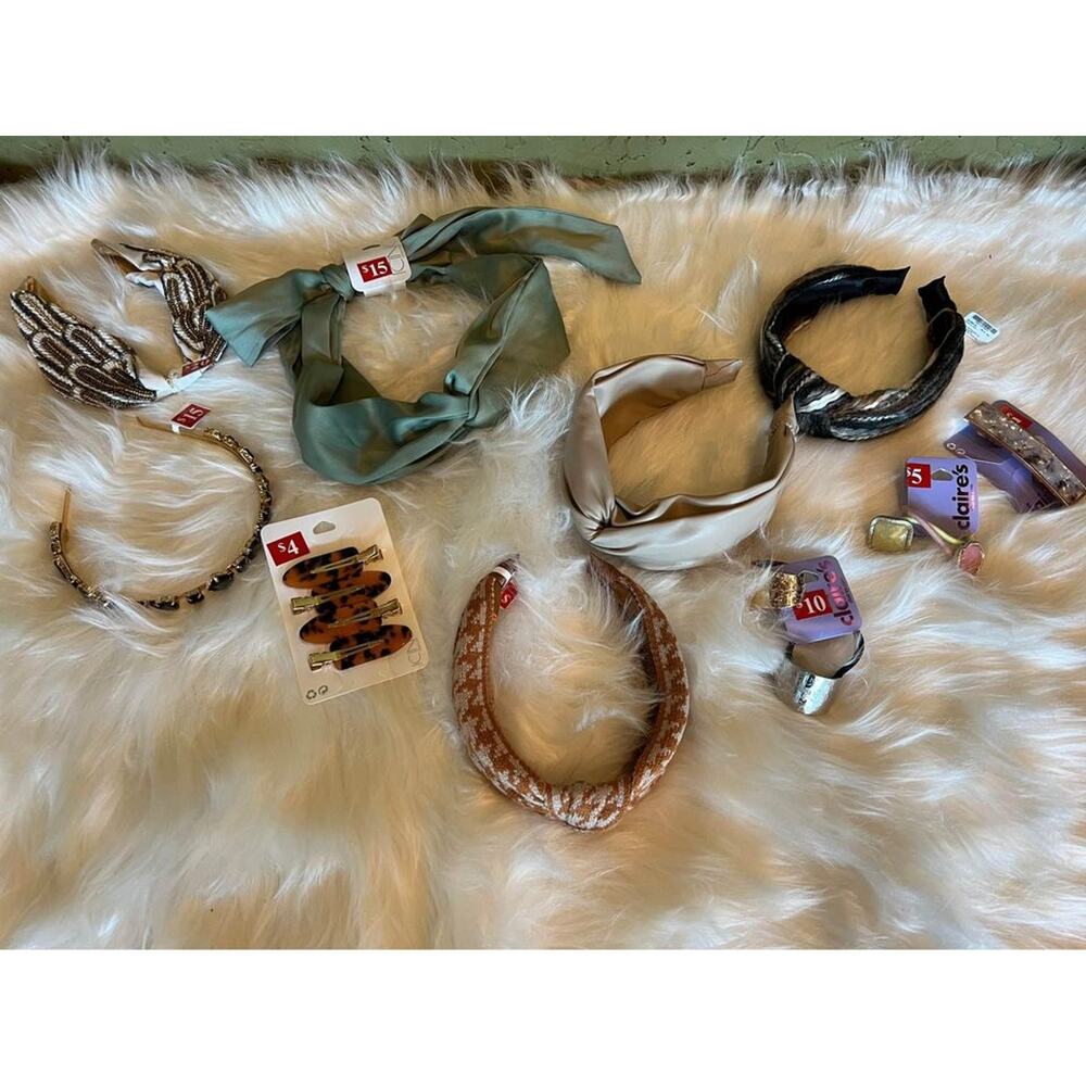 Claire's Icing Hair Accessory Lot Beaded Jeweled Headbands Clips Barrette NEW‎